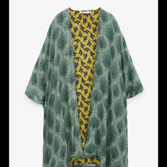 ZARA REVERSIBLE PRINTED KIMONO - Picture 3 of 9